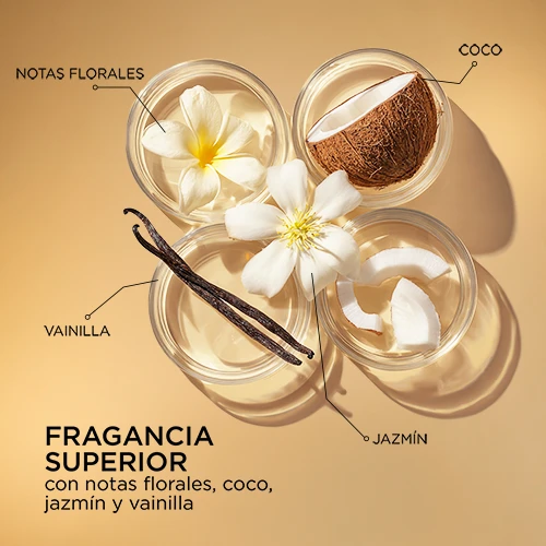Productos Molecular Bond repair con fragancia floral, coco, jazmin y vainilla