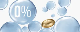 Burbujas con el símbolo de 0%