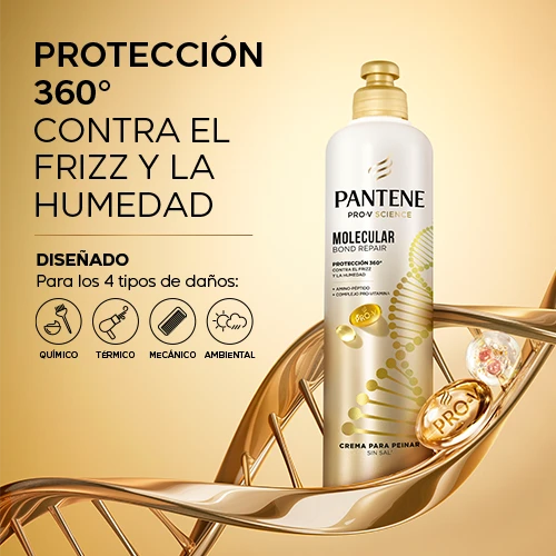 Botella de crema para peinar Molecular Bond Repair protección 360 contra el frizz y la humedad