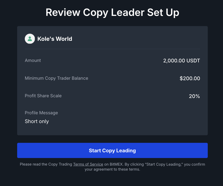 Become a BitMEX Copy Leader | Earn Up to 50% Profit Share
