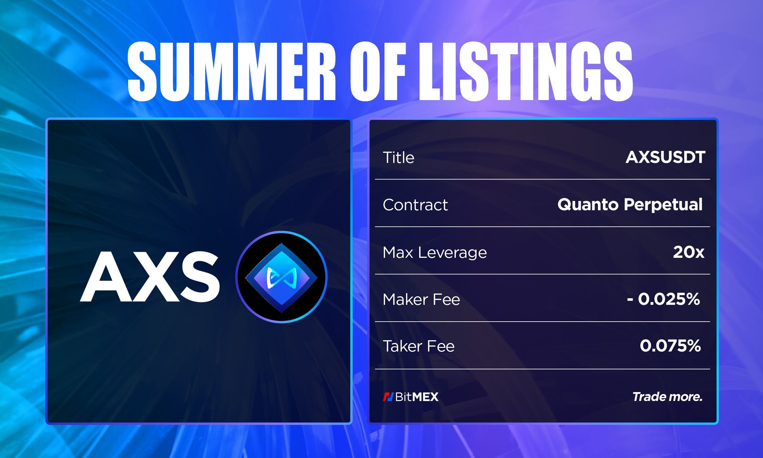 BitMEX 上线AXSUSDT 双币种永续合约- BitMEX 博客