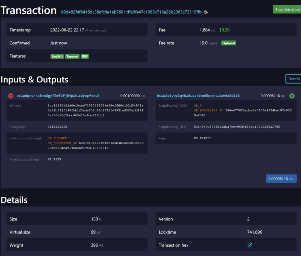 Taproot Bitcoin Transactions: Schnorr Signatures & Tapleaf