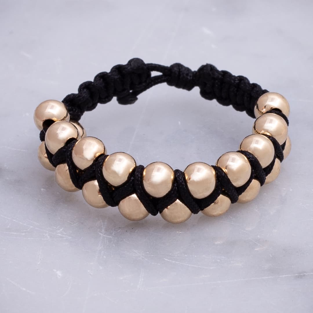 Anillo tejido ziz zag balin liso