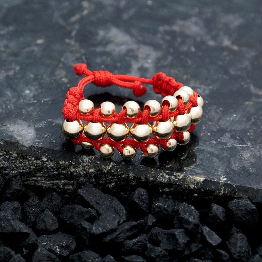 Anillo tejido balin liso 3 y 4mm