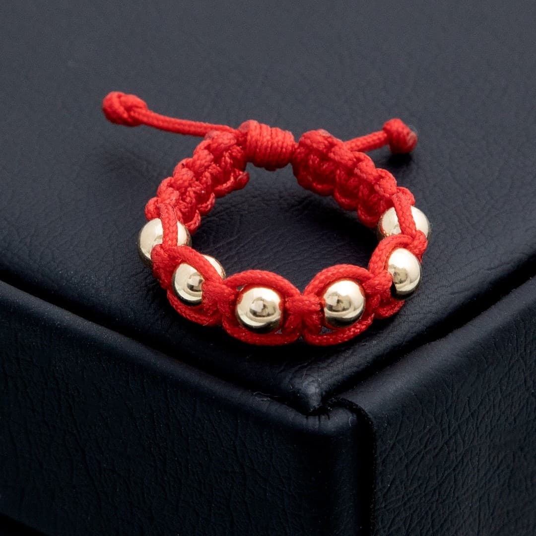 Anillo tejido balin liso