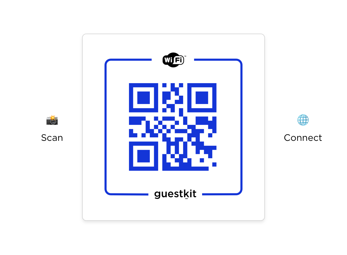 Image detailing how you can scan a QR to join a wifi network with guestkit