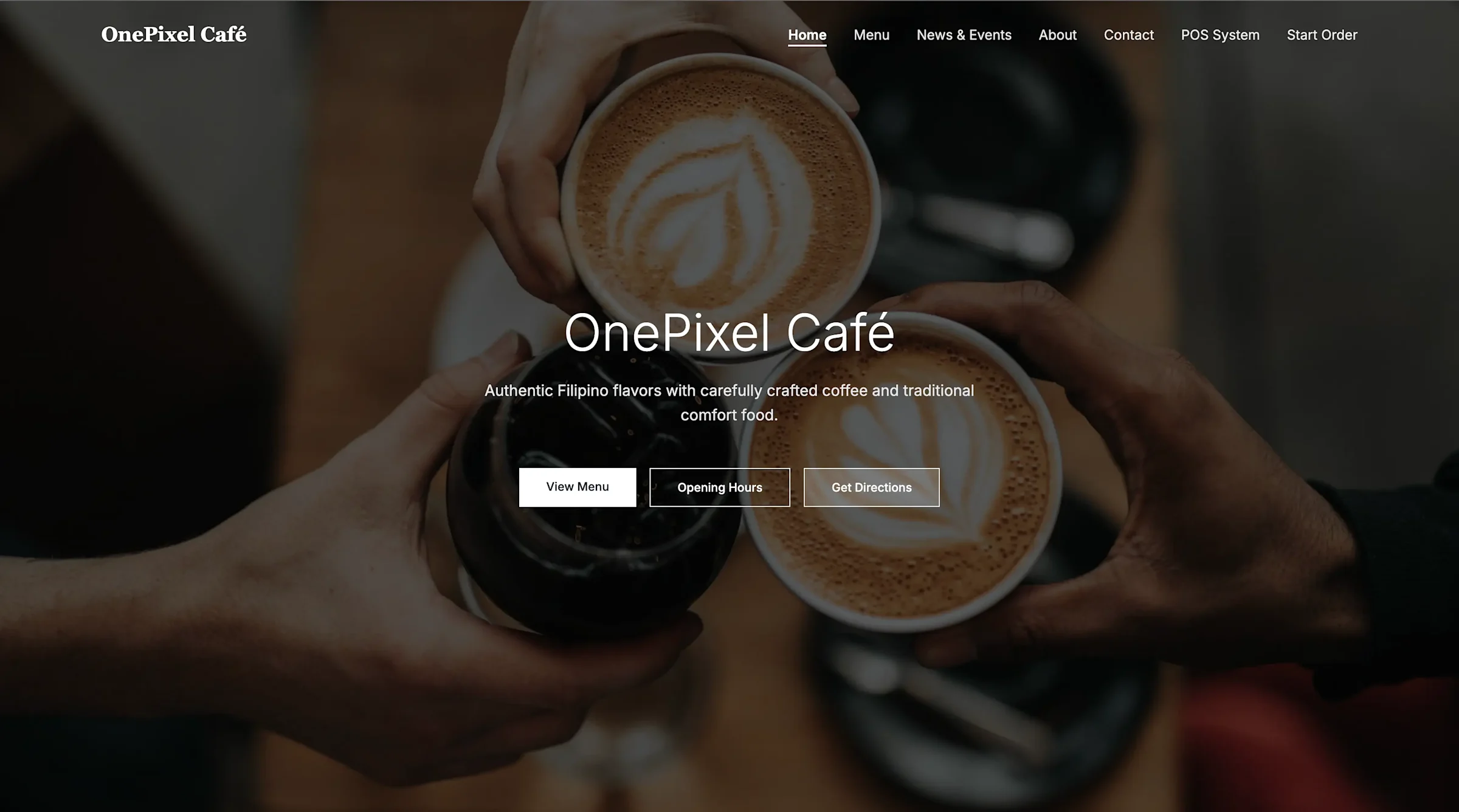 OnePixel Cafe Website — screenshot 1
