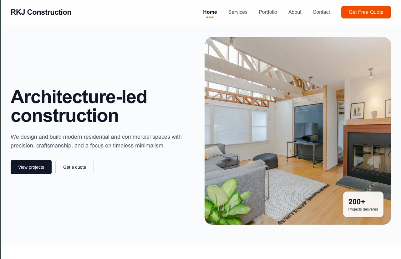 Construction Website — screenshot 2