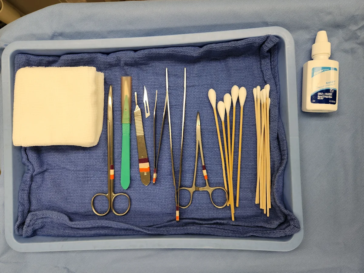 Supplies needed for the procedure