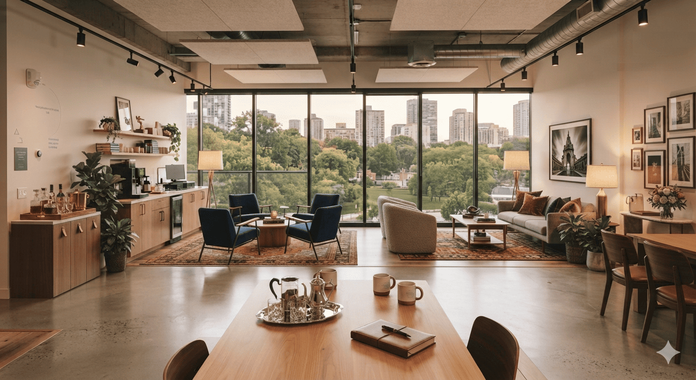 Modern corporate office conference room