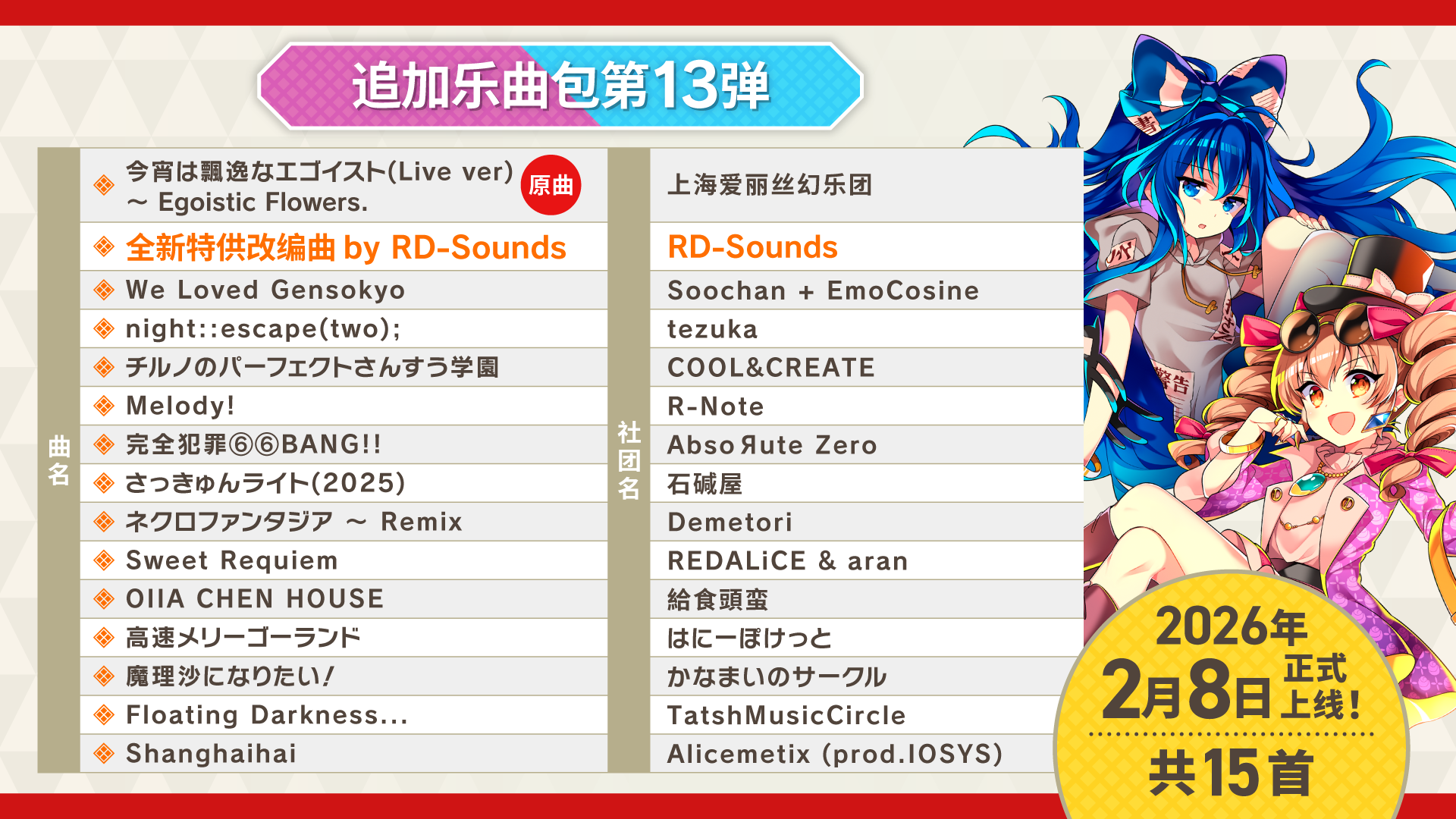 全新追加乐曲包・第四季度内容正式公布！ | 東方ダンマクカグラ