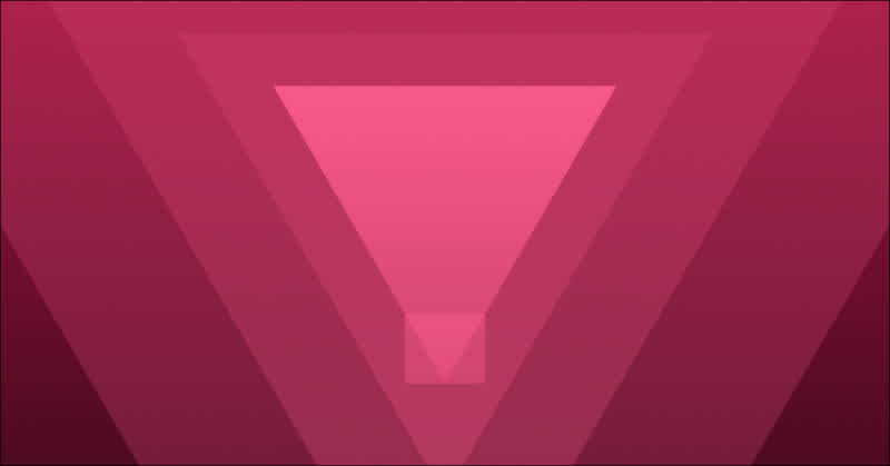A pink rectangle indicating a funnel.