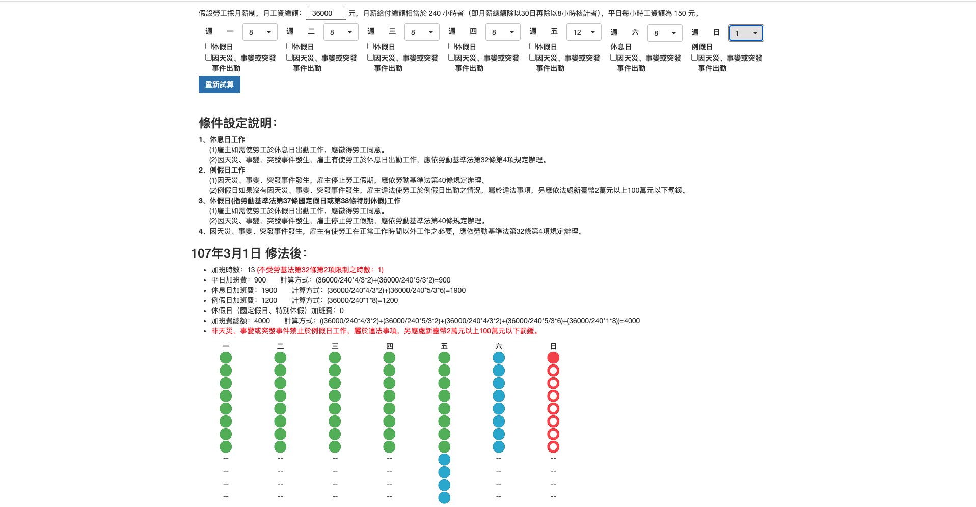 勞動部加班費試算系統介紹