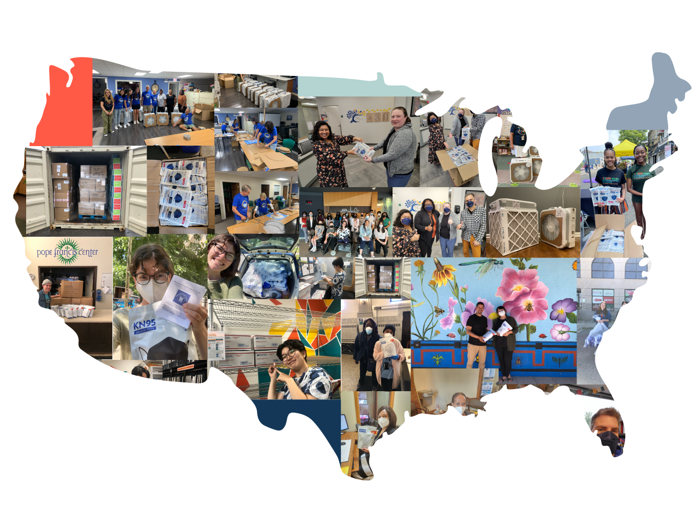 Project N95 Donation Photo Collage Map Treatment
