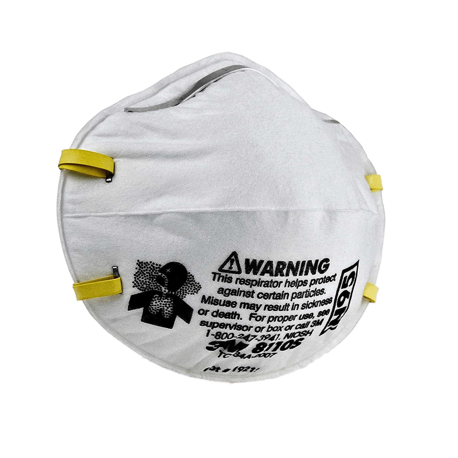 3M 8110 Small N95 Respirator Left Front View Mask Only