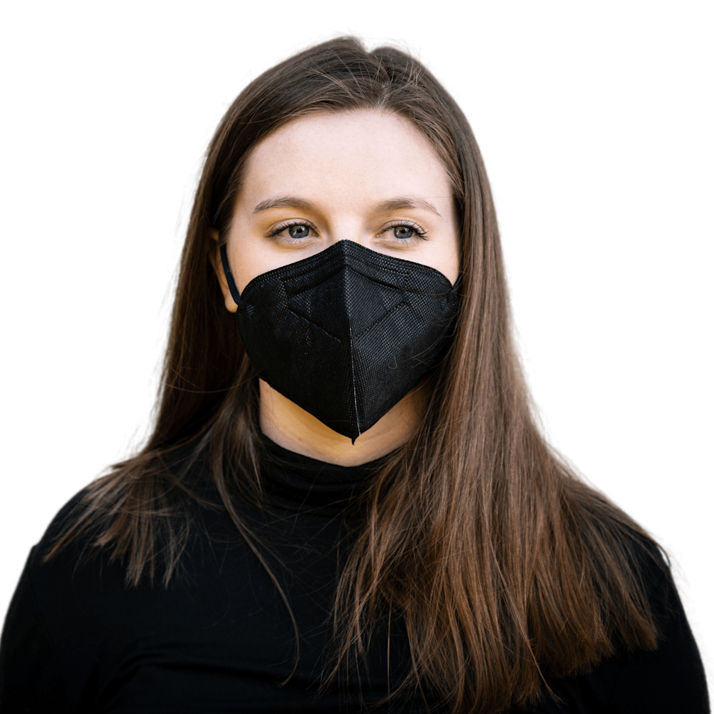 WellBefore Black KN95 Mask Front View Model
