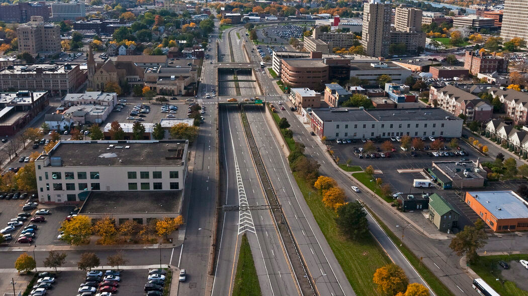 The eastern section of Rochester’s Inner Loop highway, before it was removed