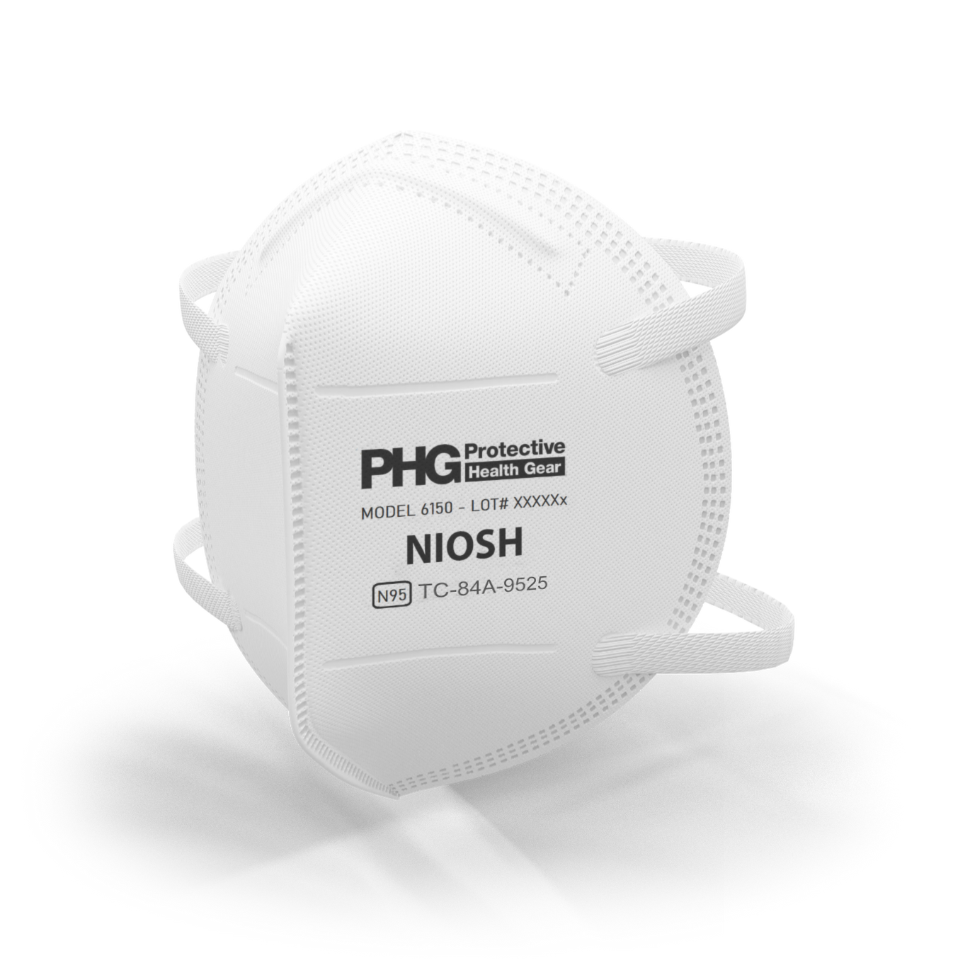 1096788 - Protective Health Gear - Flat Fold 6150 N95 Masks S M, Pack of 20