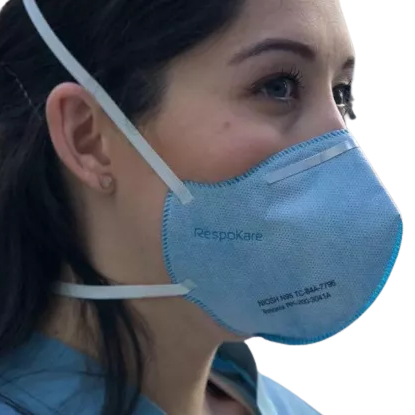 RespoKare Flat Fold RK-200-3042A Anti-Viral N95 Mask Right Side View Model
