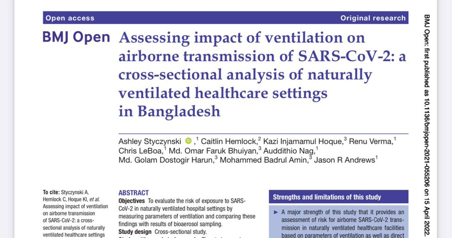 Assessing impact of ventilation on airborne transmission of SARS-CoV-2