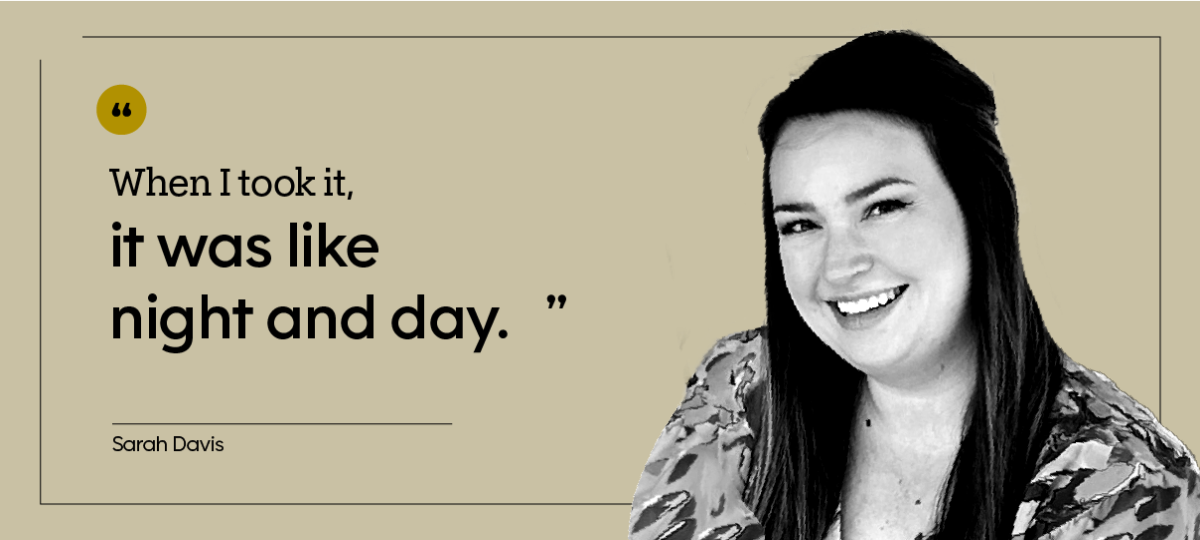 Sarah Davis is pictured in a headshot.