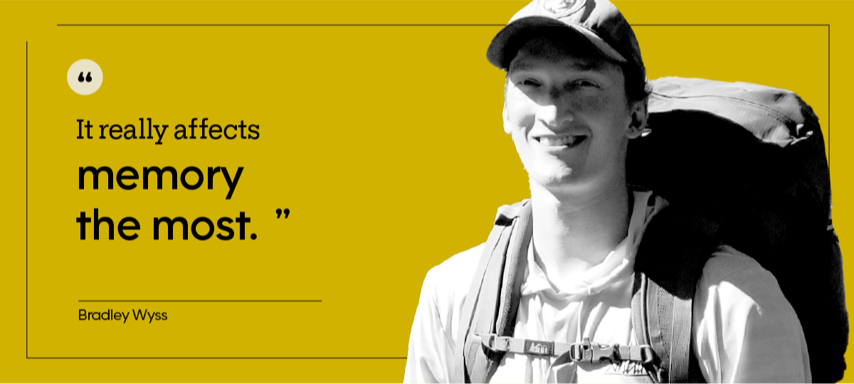 Bradley Wyss is pictured hiking.