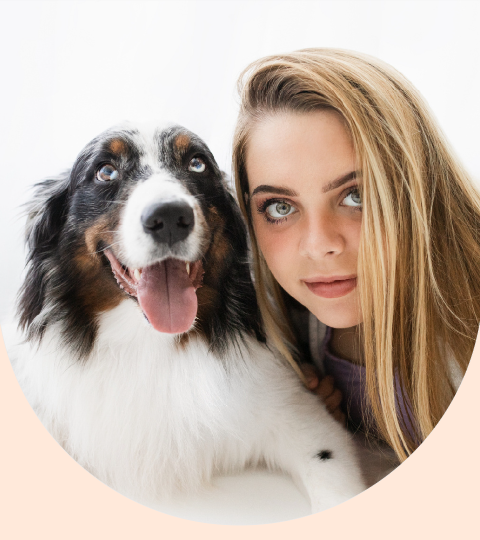 Jaime Simpson is with her service dog, Echo, an Australian shepherd trained to detect seizures and heart rate changes.