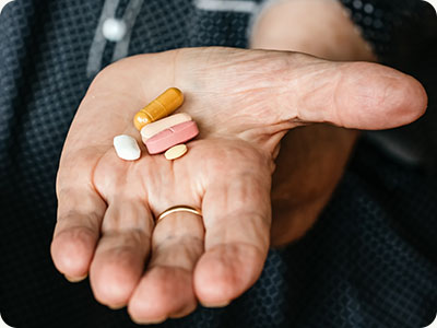 pills in a hand