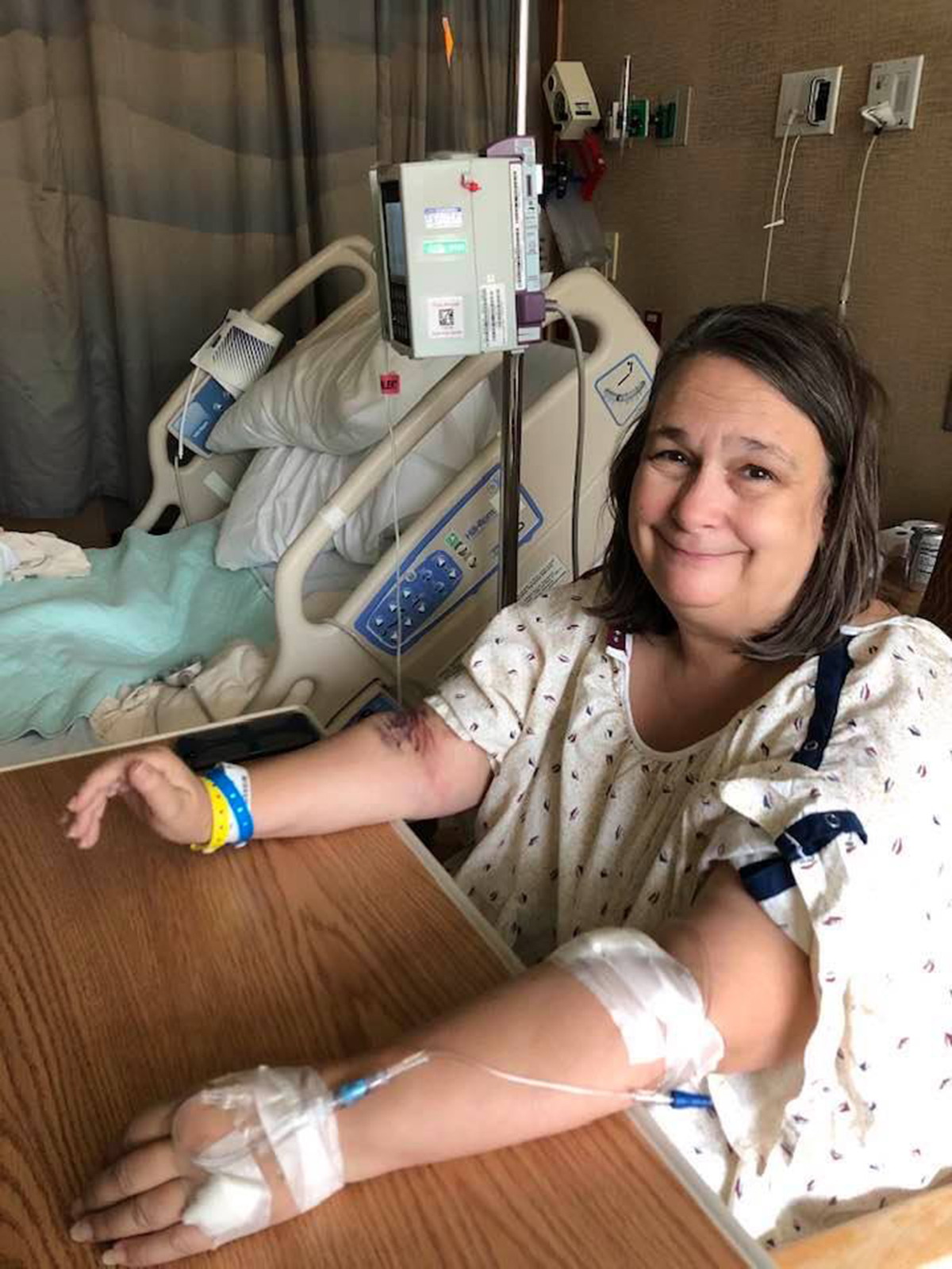 The author’s mother, Judy, in the hospital.