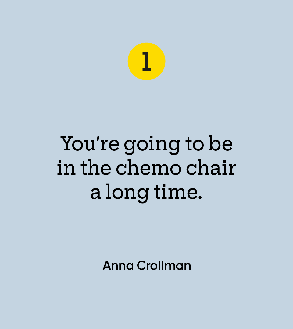 “You’re going to be in the chemo chair a long time.” — Anna Crollman
