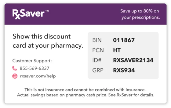 RxSaver Prescription Discount Card