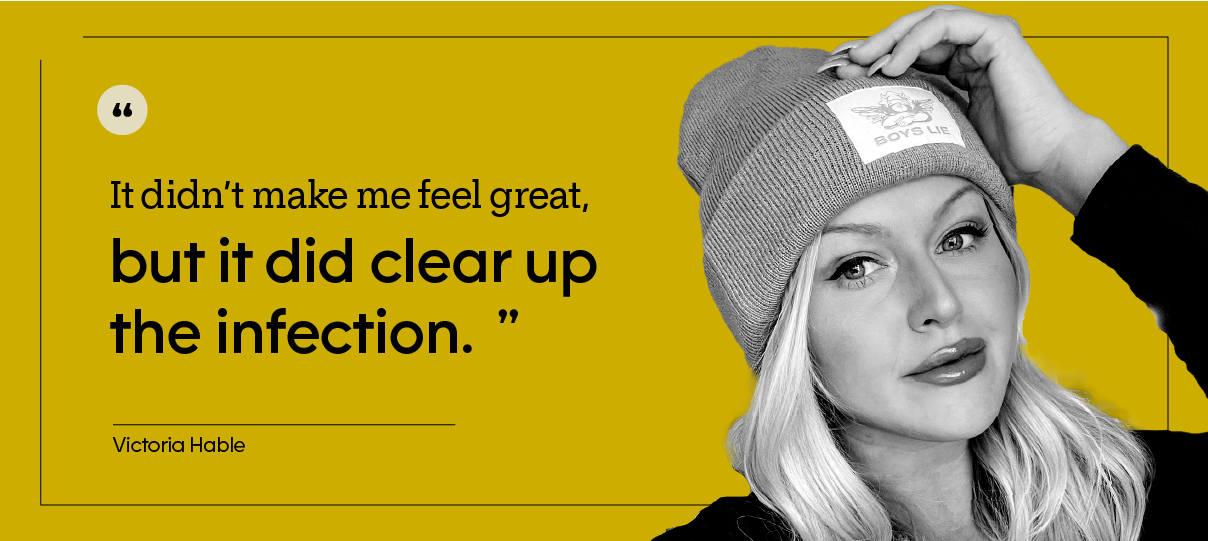 Victoria Hable is pictured, indoors.