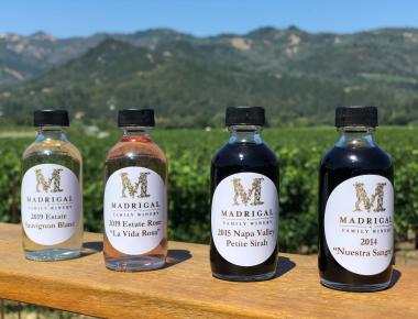 Madrigal Estate mini bottle wine tasting kit