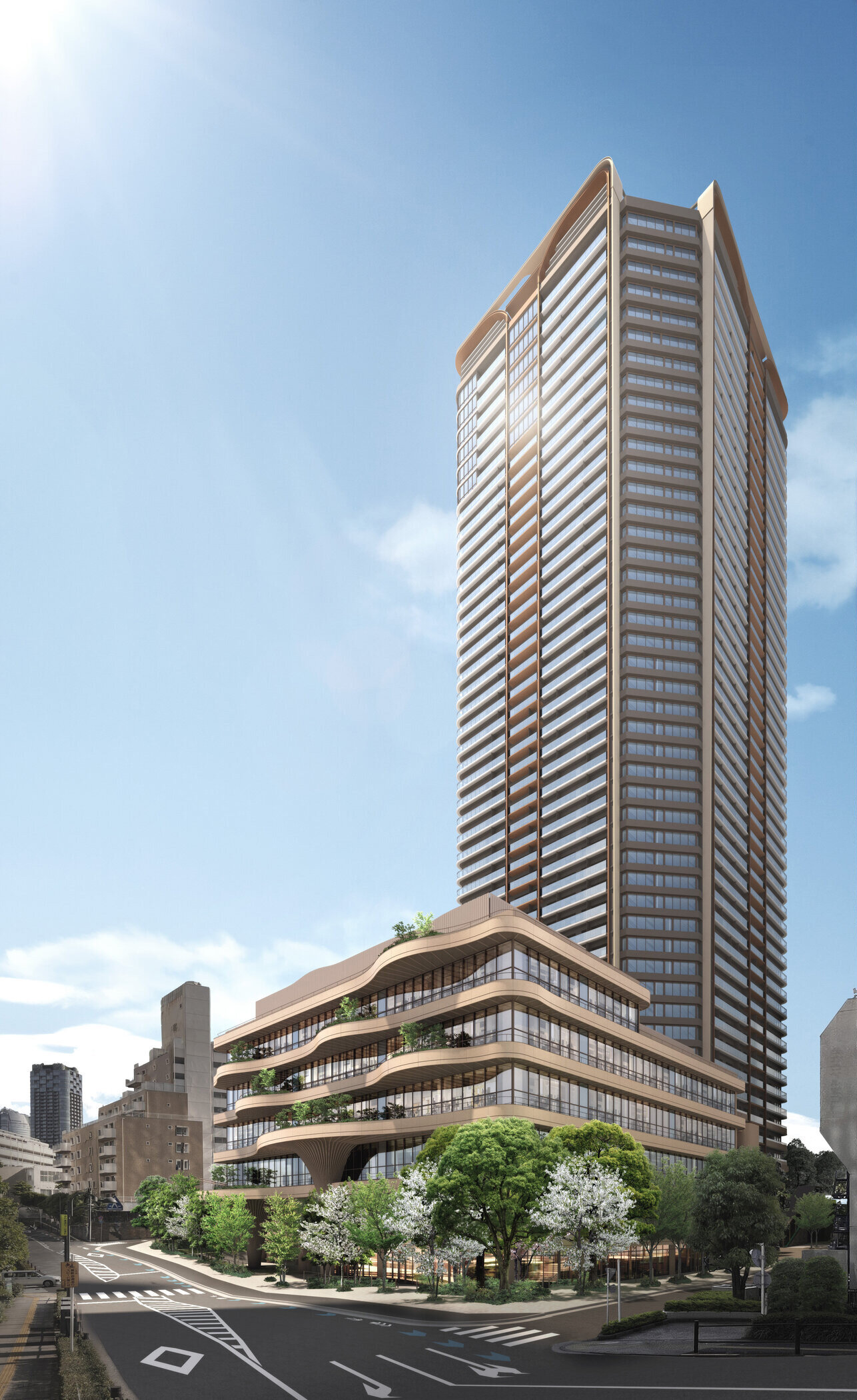 赤坂七丁目で46階建・643戸の複合タワー着工、日鉄興和×野村不動産