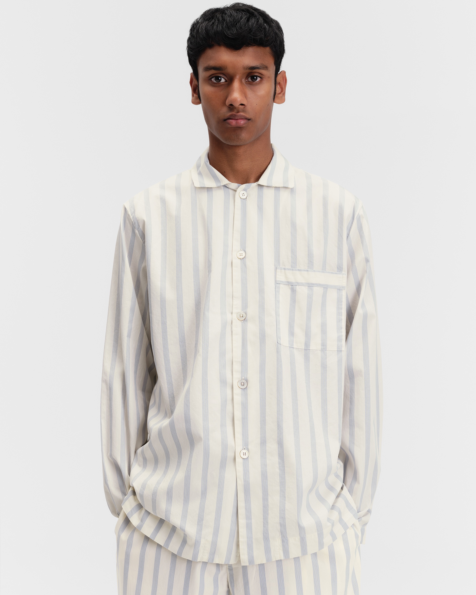 新品:tekla popin stripe shirt lido stripe Poplin pyjamas – long-sleeved shirt – Pin Stripes | Tekla