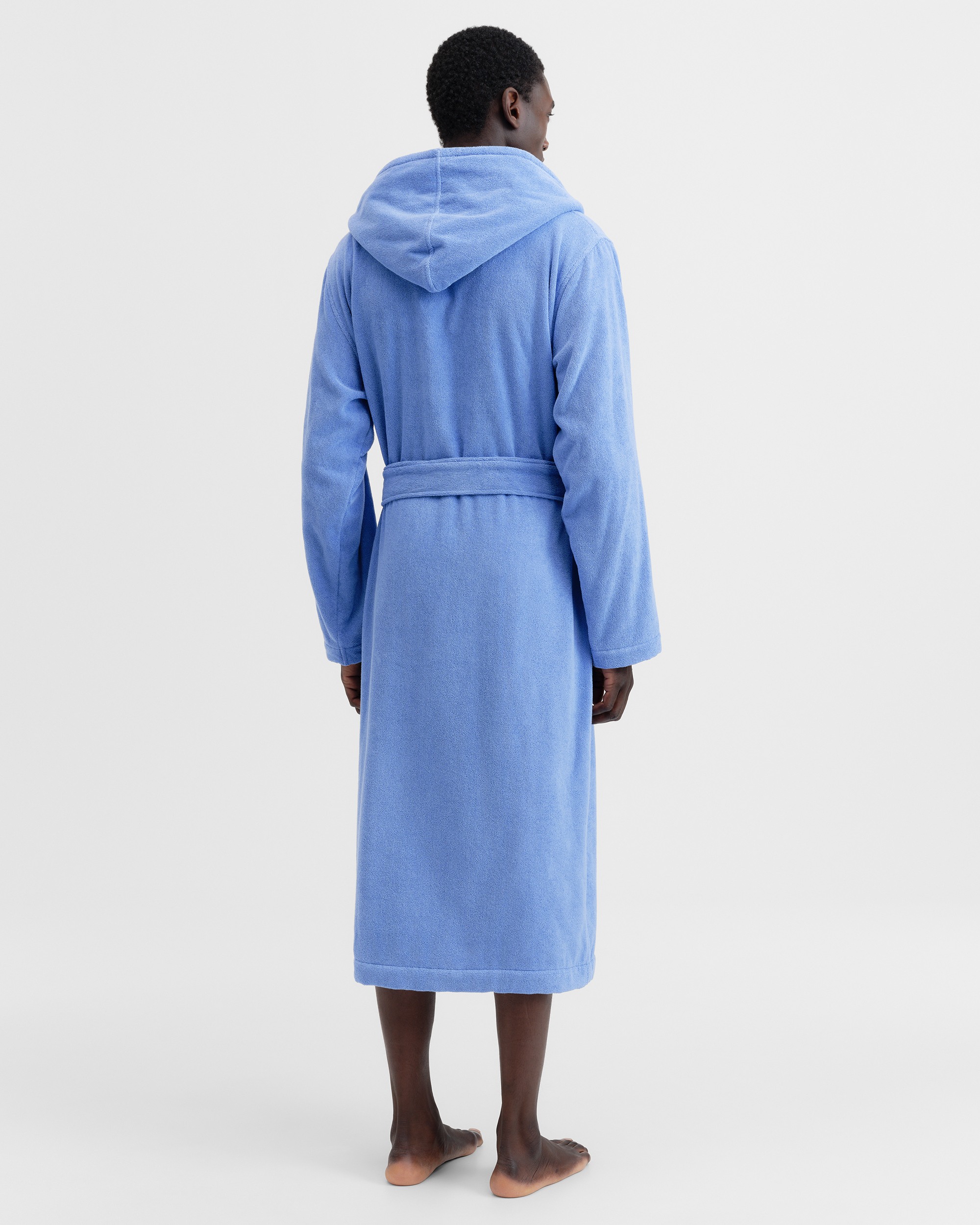 【関税込み】Tekla グリーン Terry Hooded バスローブ Hooded Bathrobe - Striped - Teal Green Stripes | Tekla Fabrics