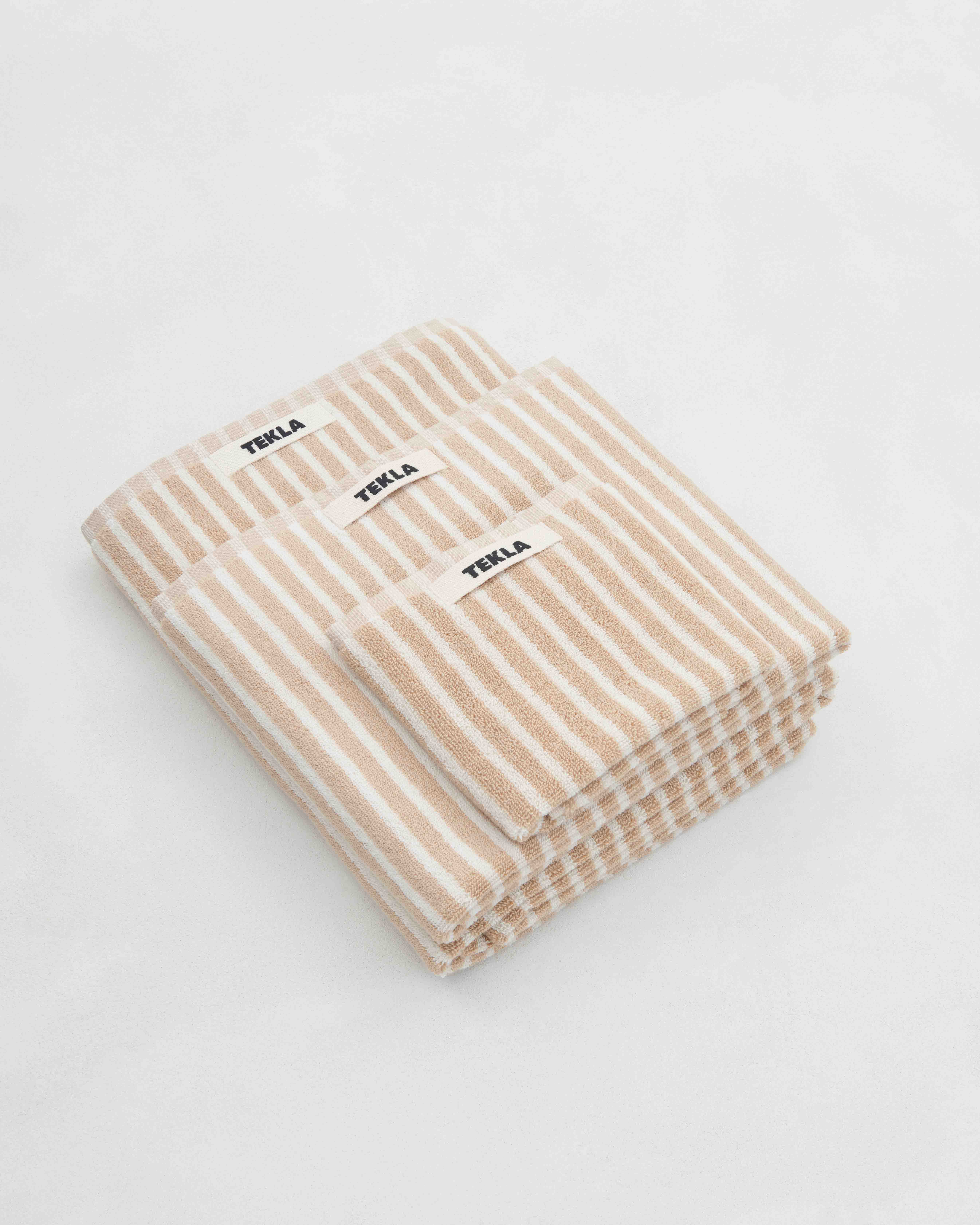 Tekla Fabrics Terry towel - Ivory Stripes (Bath Towel)