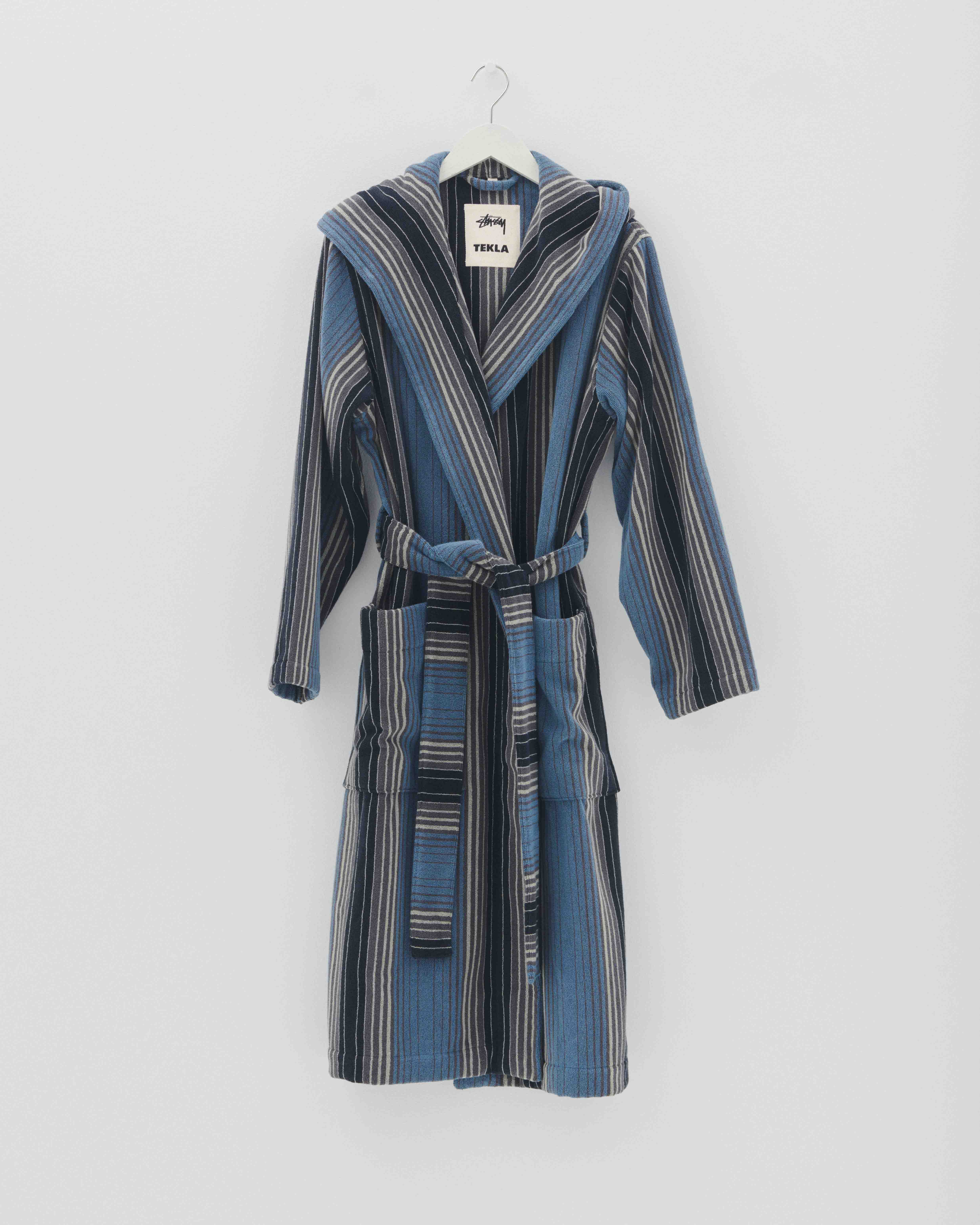 Multi Stripes hooded bathrobe