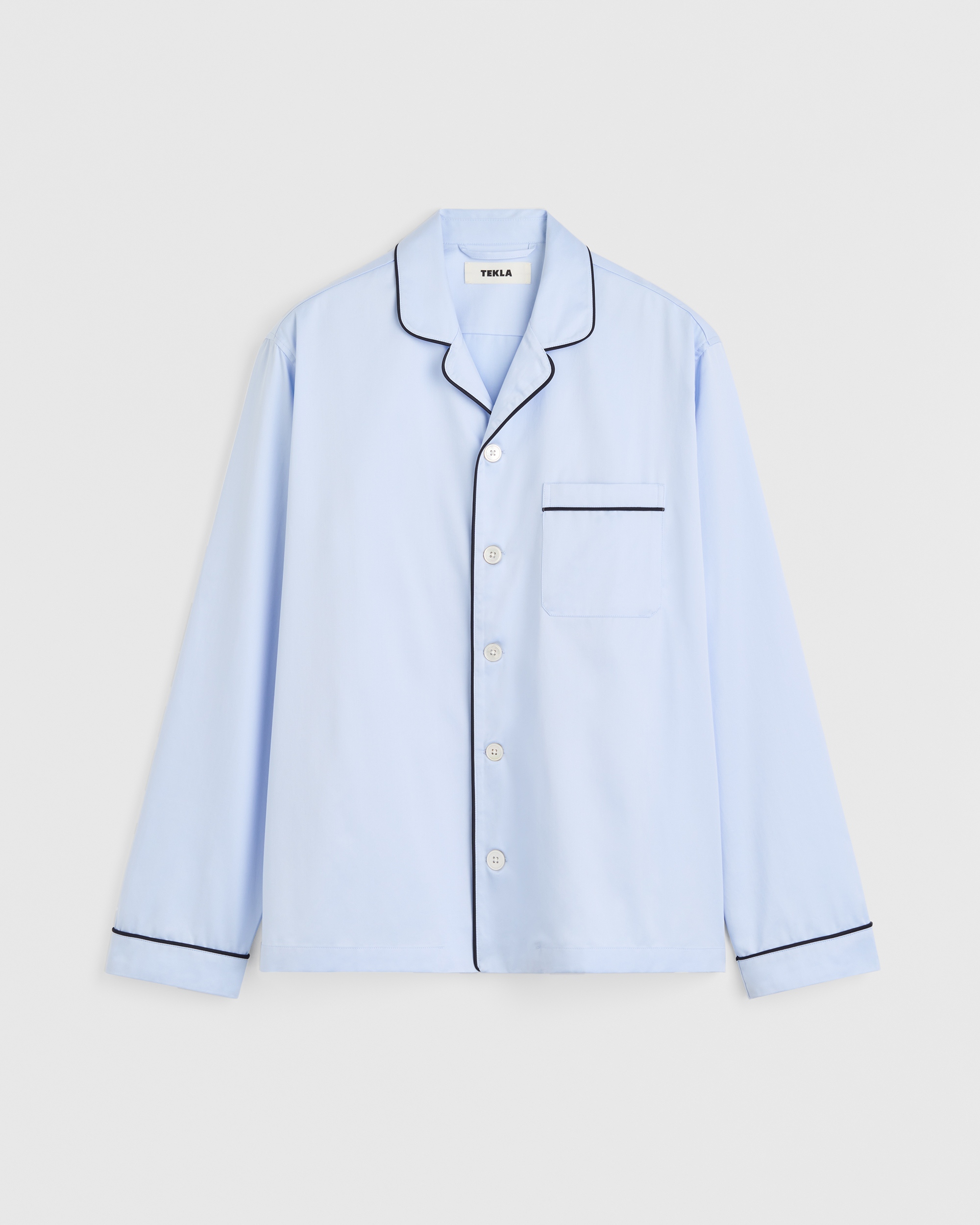 Sateen pyjamas - long-sleeved shirt - Porter | Tekla Fabrics