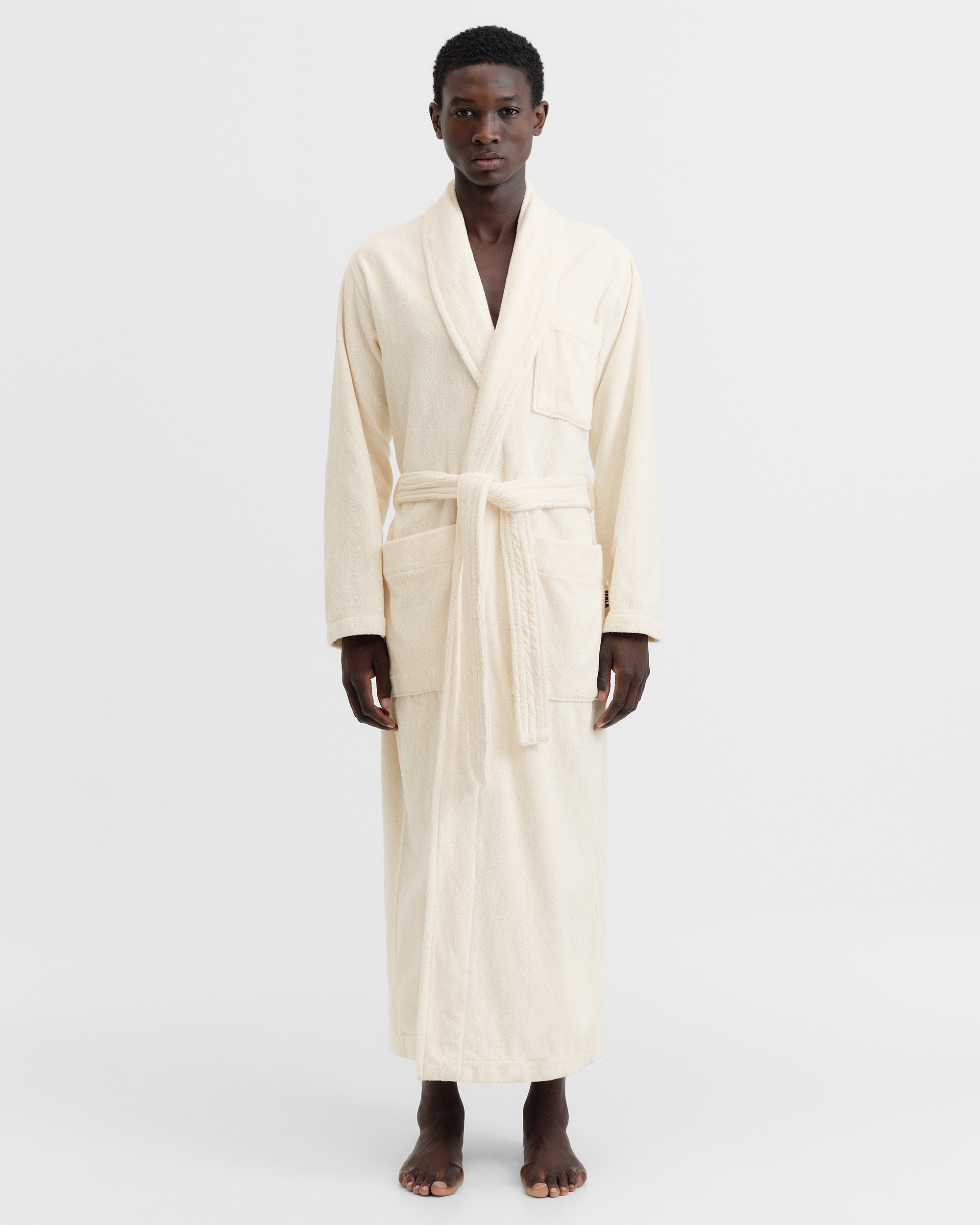 TEKLA テリーバスローブ Classic Bathrobe - Striped - Soft Blue Stripes | Tekla Fabrics