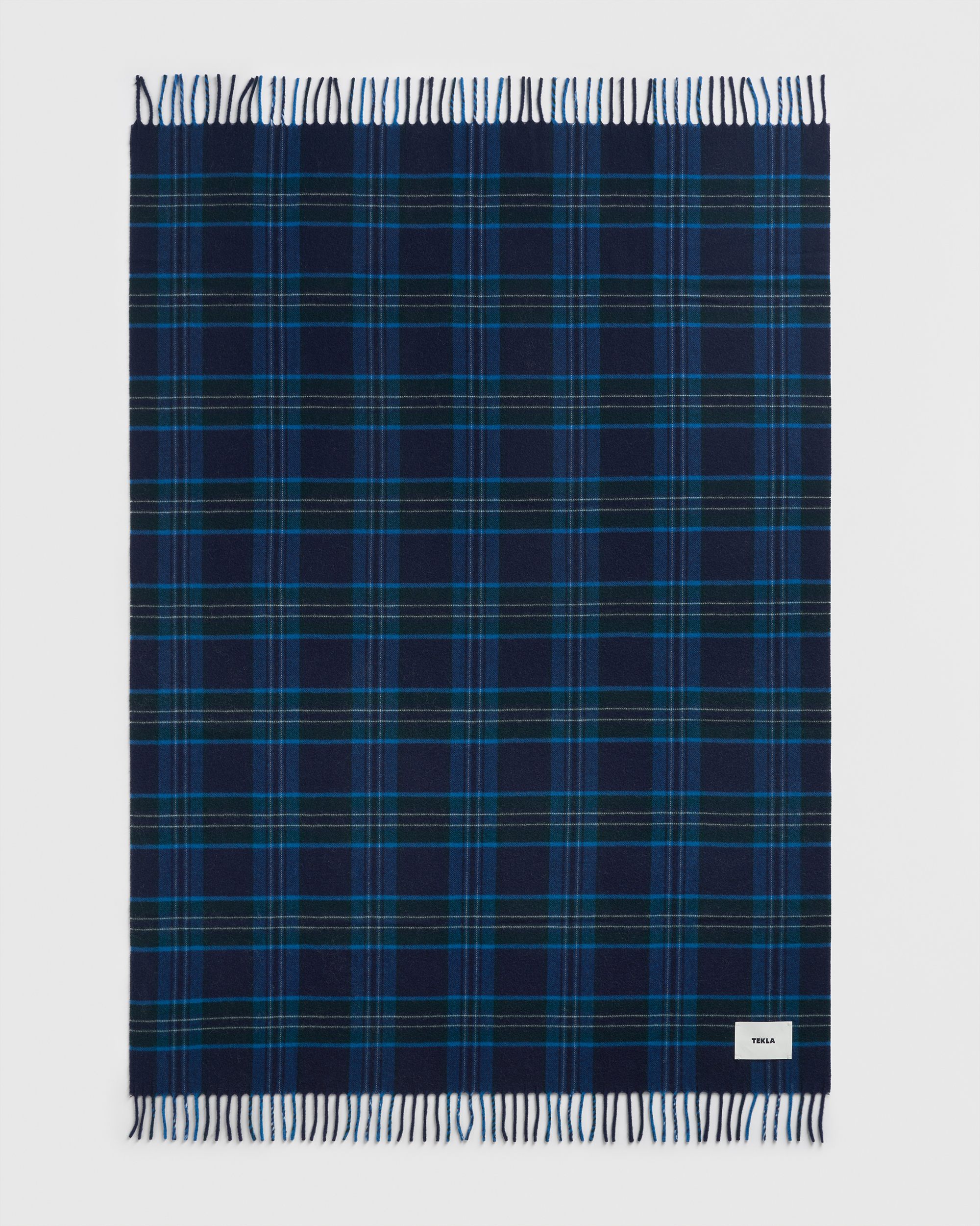 Fringed blanket - Red Plaid | Tekla Fabrics