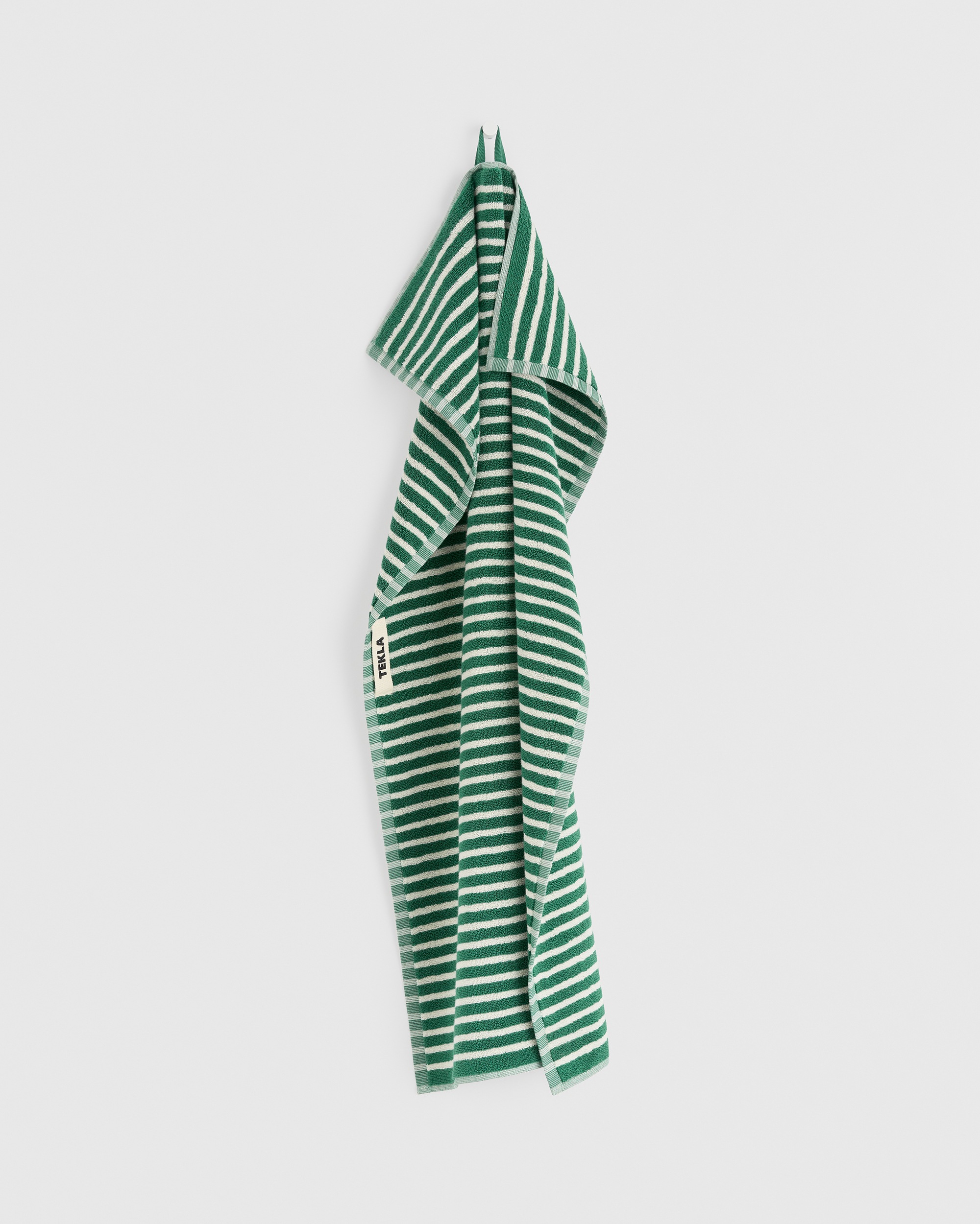 Tekla Fabrics Terry towel - Teal Green Stripes
