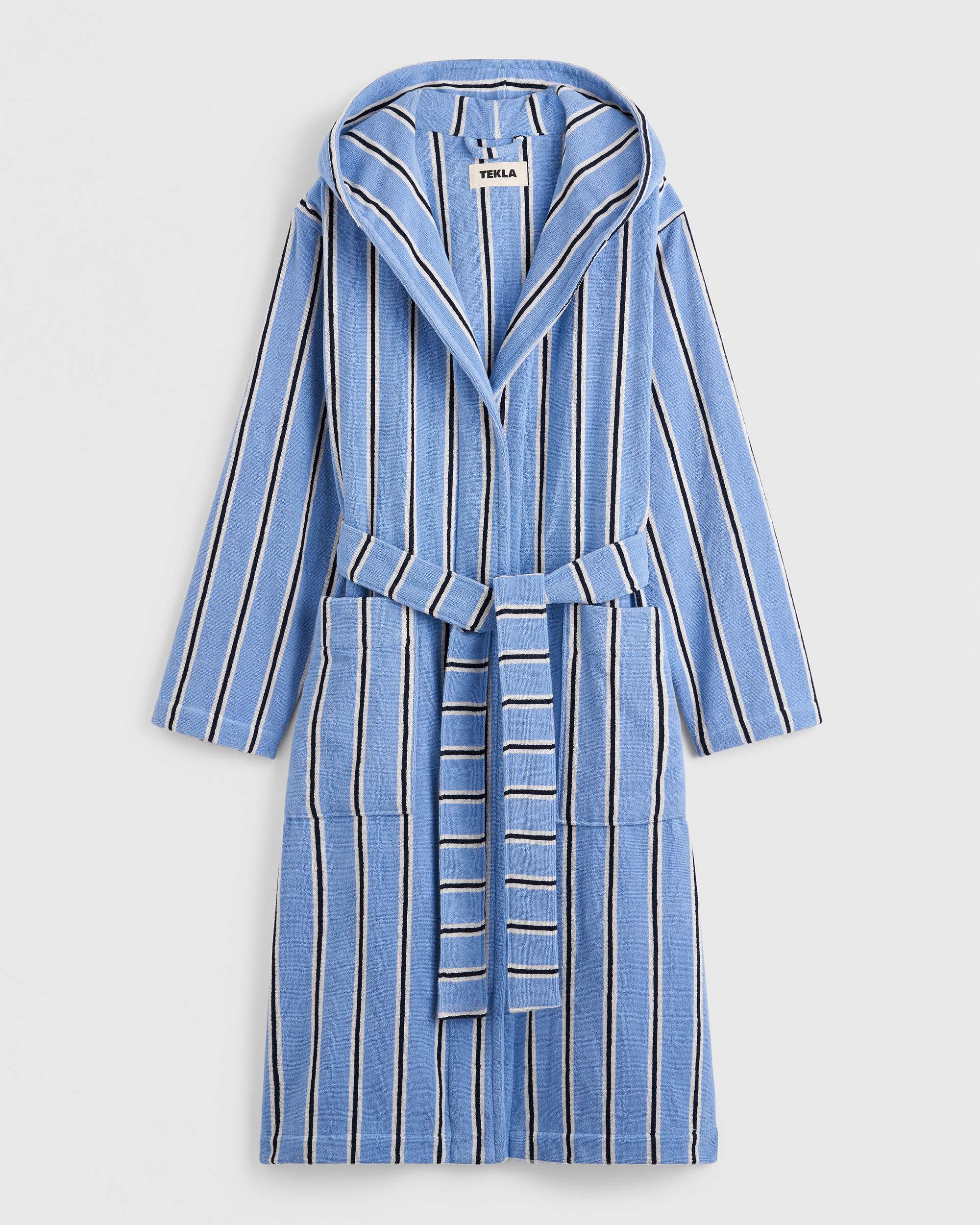 Terry hooded bathrobe