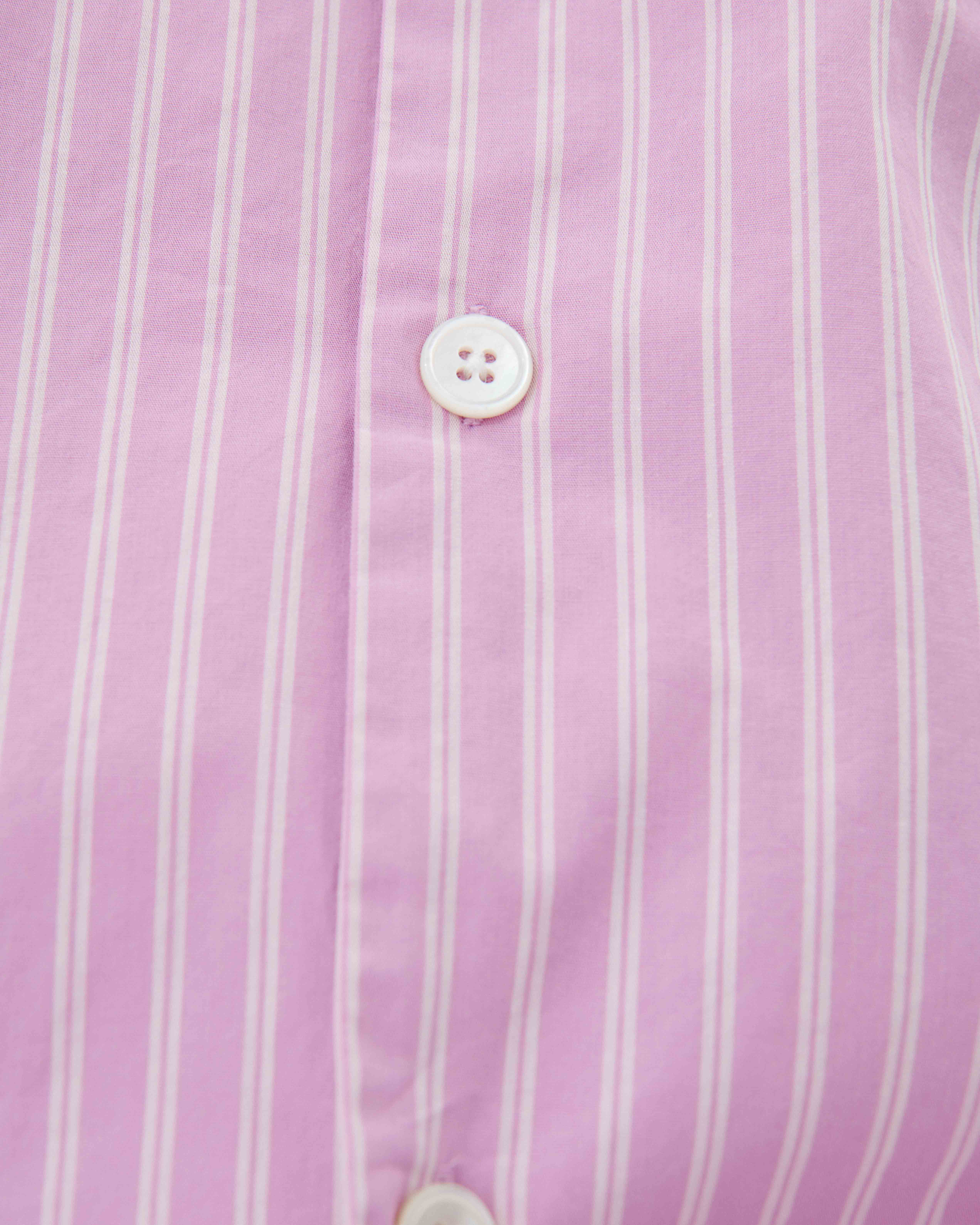 Poplin pyjamas – long-sleeved shirt – Purple Pink Stripes | Tekla Fabrics