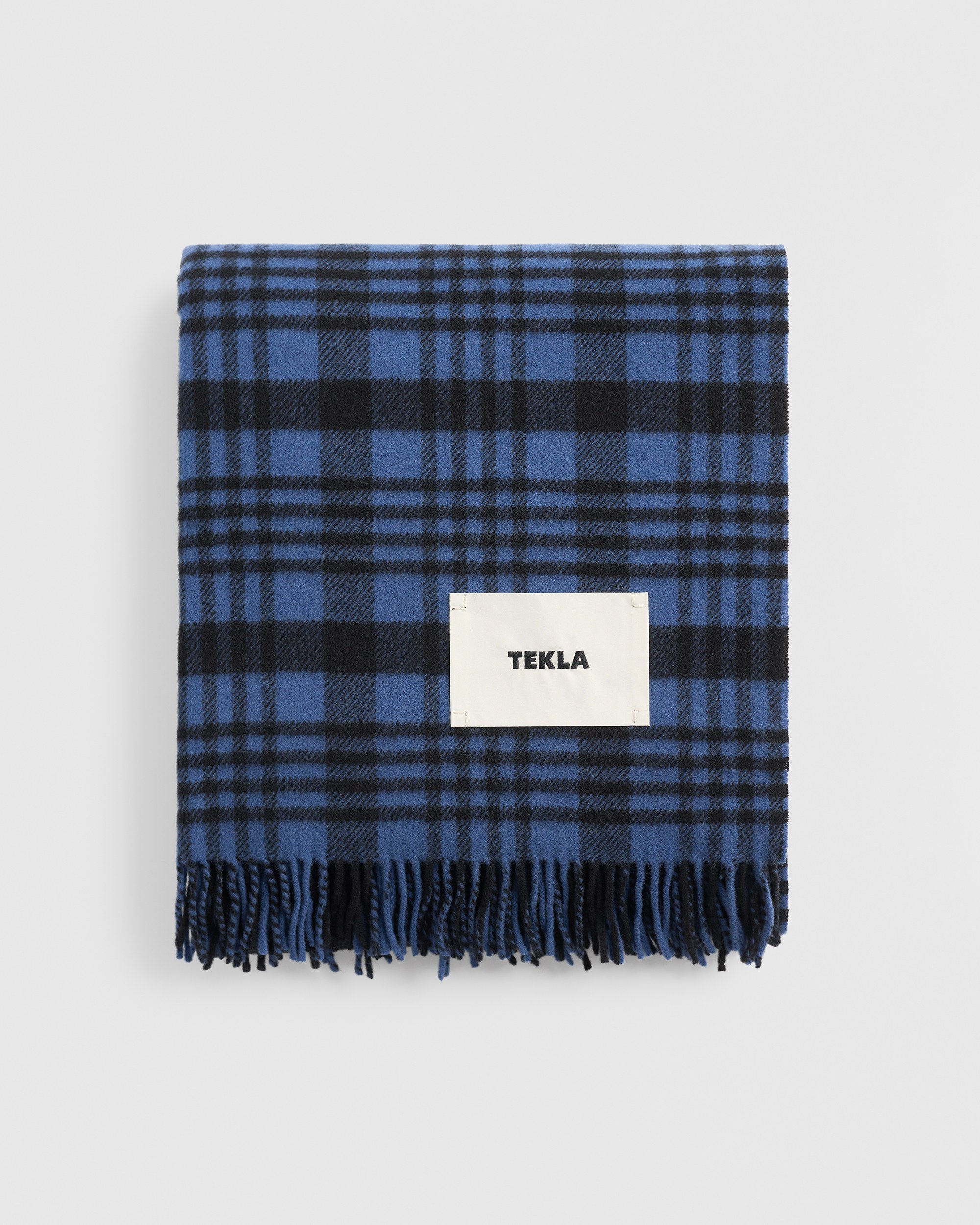 Lambswool blanket – Bleu and Blanc Stripes | Tekla Fabrics