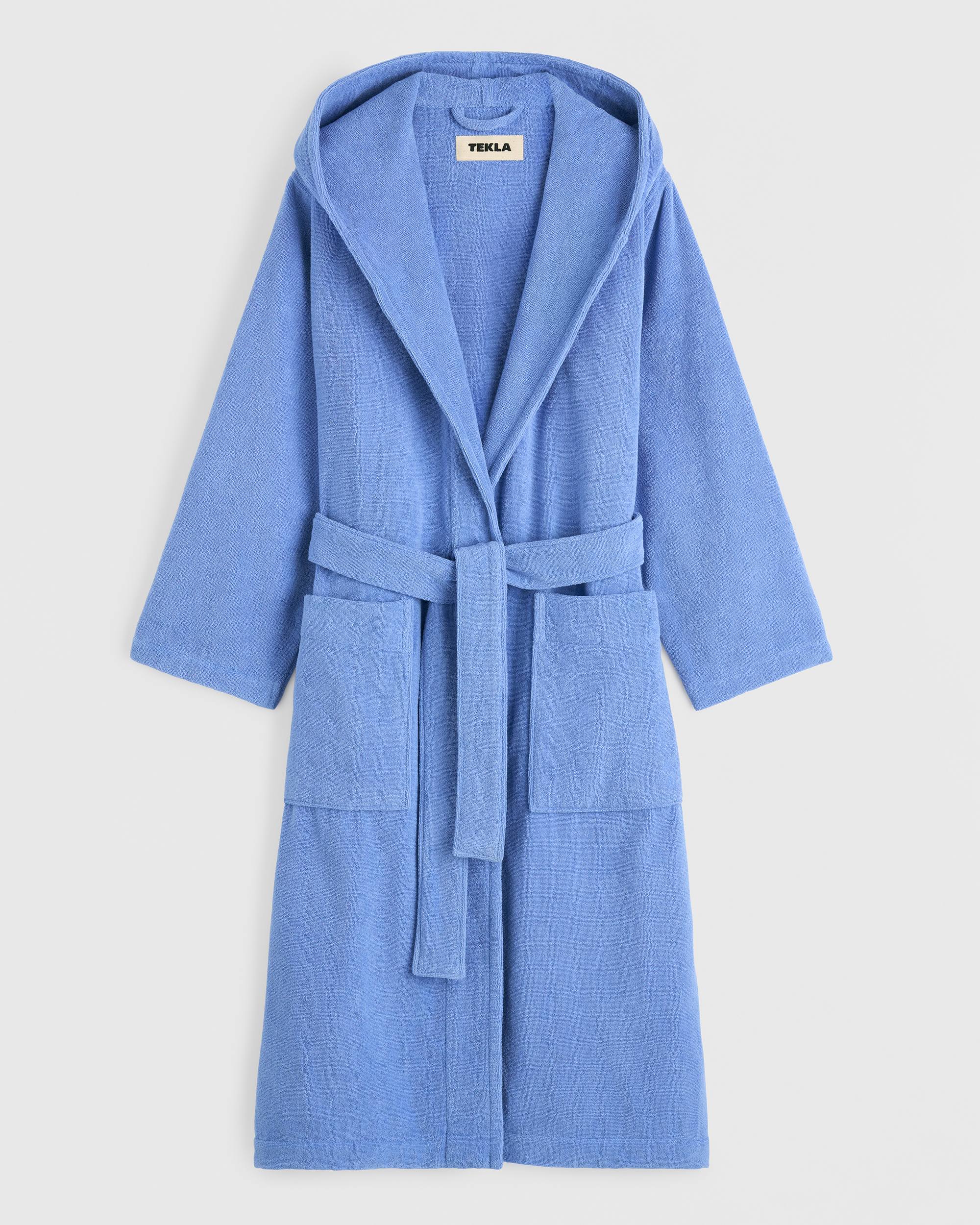 Hooded Bathrobe - Solid - Magenta | Tekla Fabrics