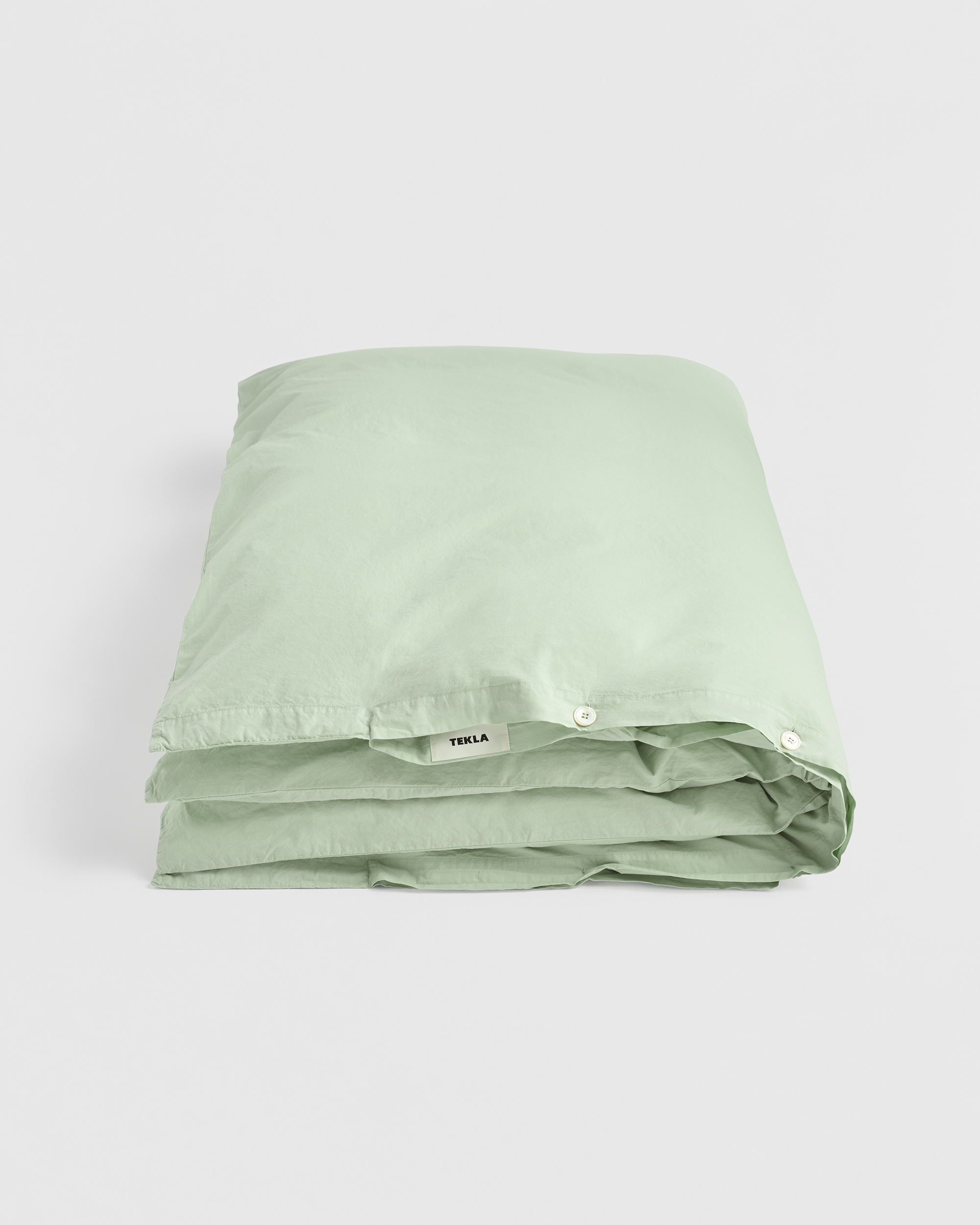 Powder Green percale duvet cover | Tekla Fabrics