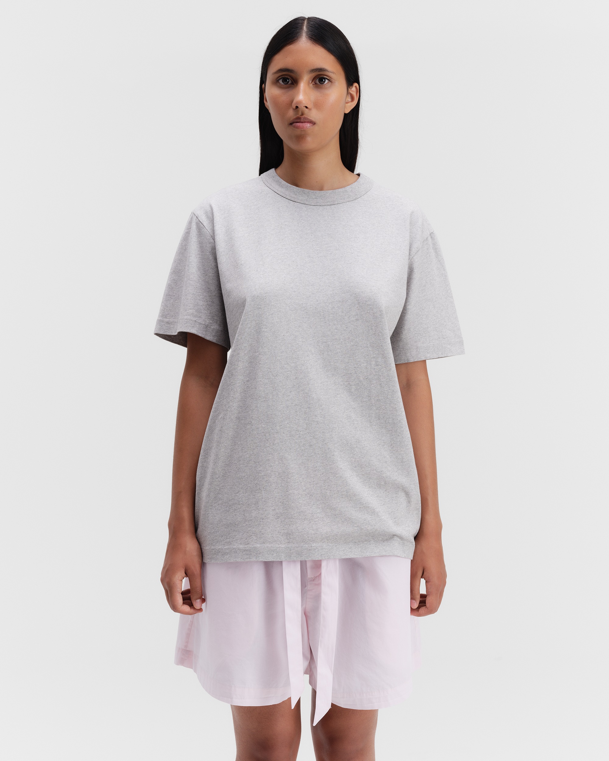 Tシャツ・カットソー teket Plan Tee Melange Gray TKCO11TSST01MLG T-Shirt - Grey Melange | Tekla Fabrics
