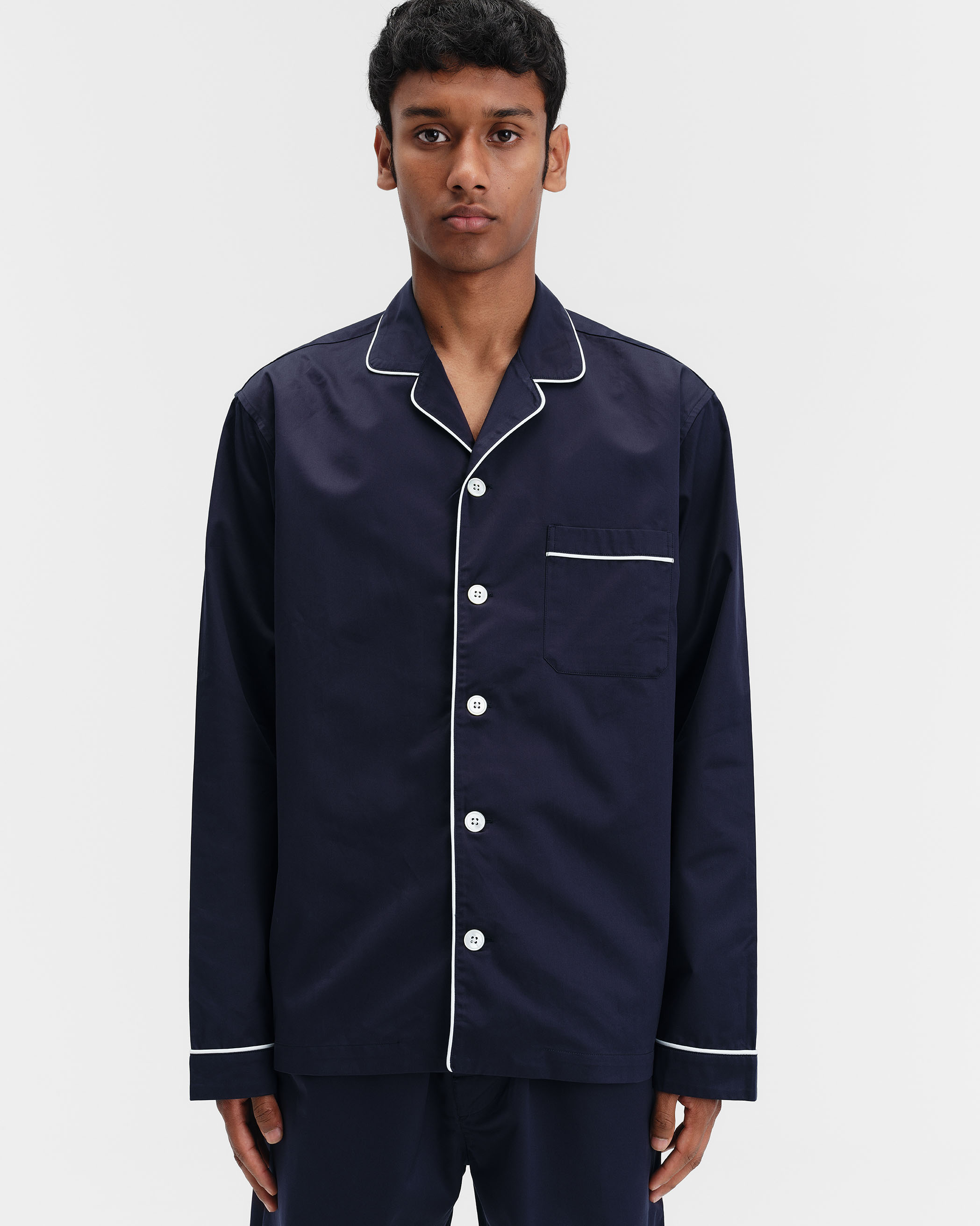 Sateen pyjamas - long-sleeved shirt - Chelsea | Tekla Fabrics