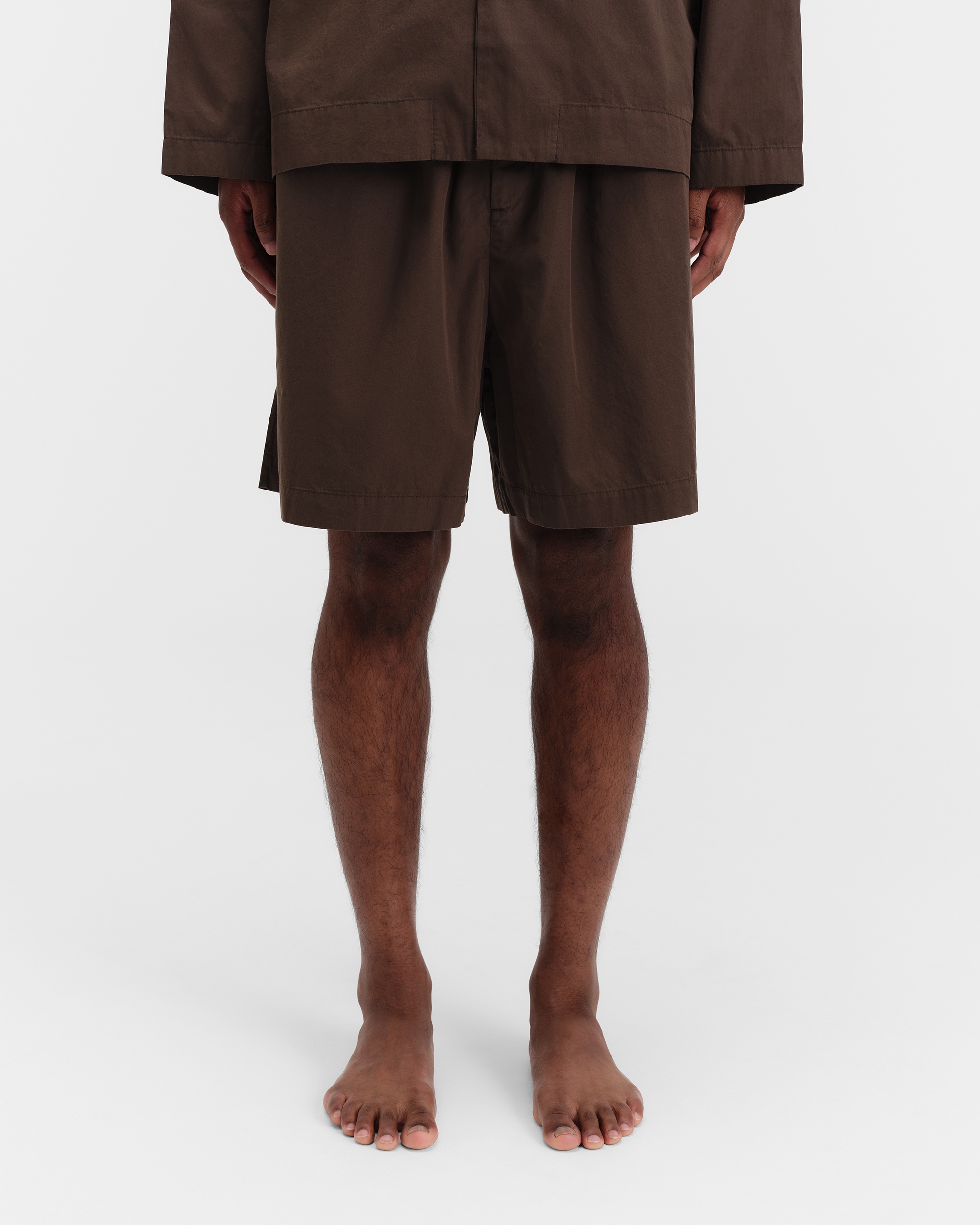 インナー・ルームウェアその他 TEKLA UNDERWEAR (POPLINPYJAMASSHIRT COFFEE) Poplin pyjamas – long-sleeved shirt – Coffee | Tekla Fabrics